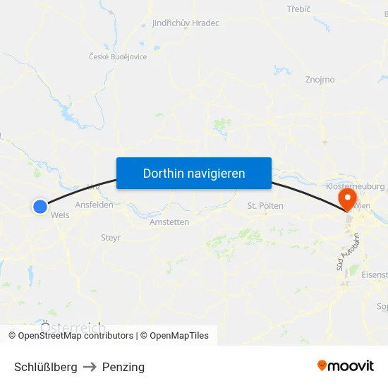 Schlüßlberg to Penzing map