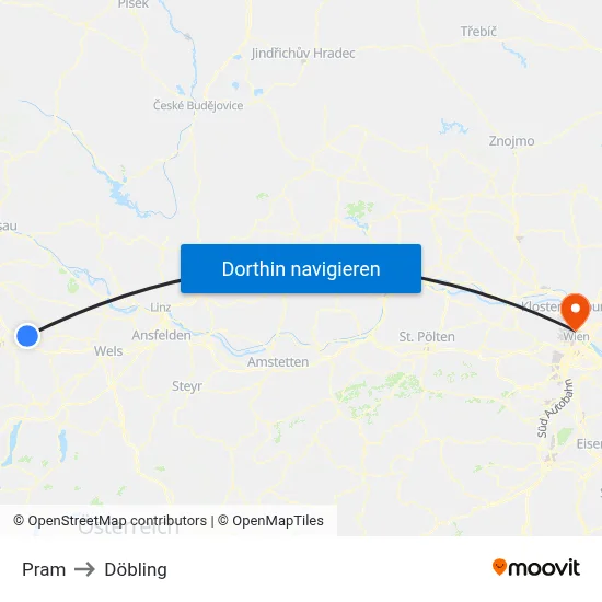 Pram to Döbling map