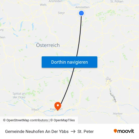 Gemeinde Neuhofen An Der Ybbs to St. Peter map
