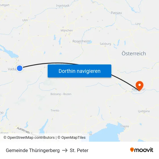 Gemeinde Thüringerberg to St. Peter map