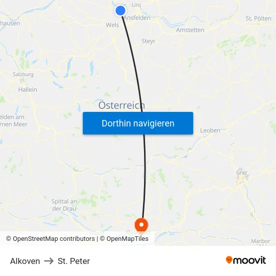 Alkoven to St. Peter map