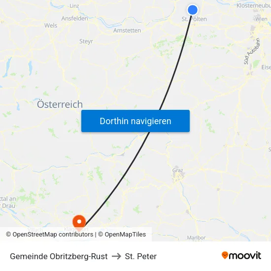 Gemeinde Obritzberg-Rust to St. Peter map