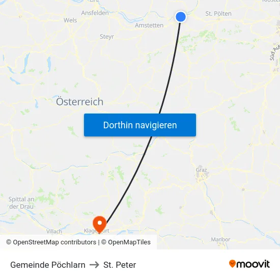 Gemeinde Pöchlarn to St. Peter map