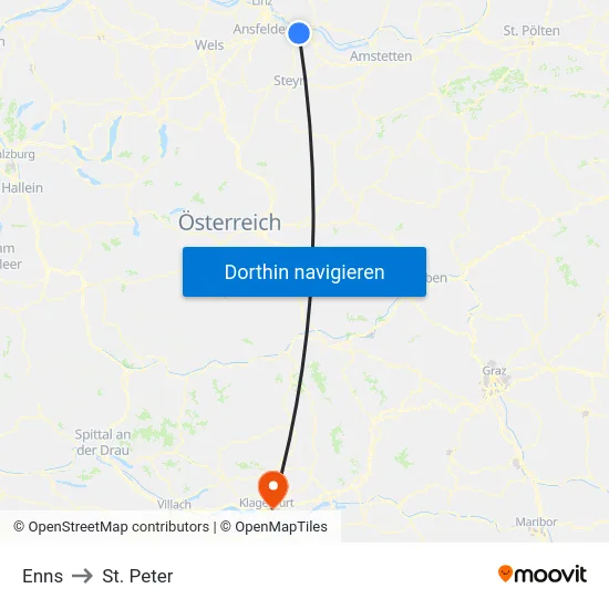 Enns to St. Peter map