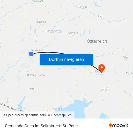 Gemeinde Gries Im Sellrain to St. Peter map