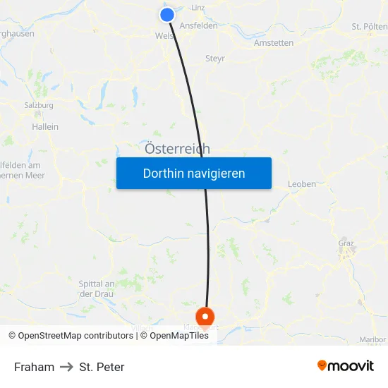 Fraham to St. Peter map