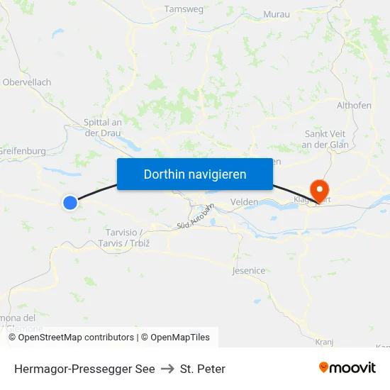 Hermagor-Pressegger See to St. Peter map