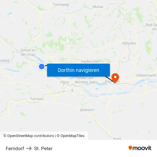 Ferndorf to St. Peter map