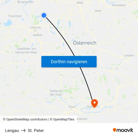 Lengau to St. Peter map