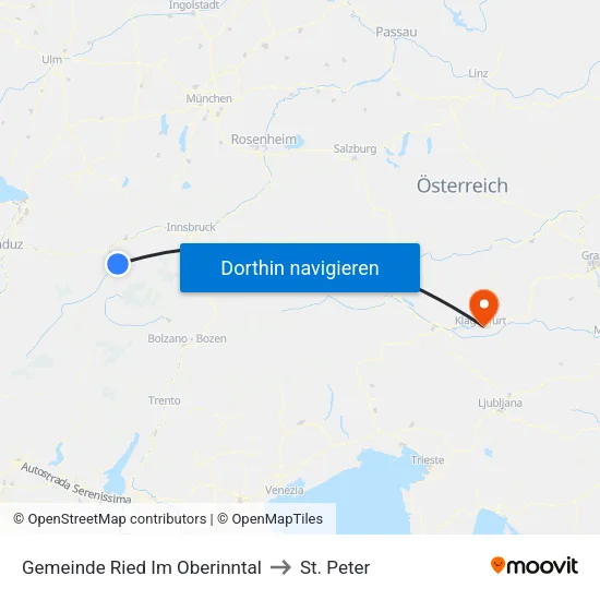 Gemeinde Ried Im Oberinntal to St. Peter map