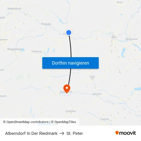 Alberndorf In Der Riedmark to St. Peter map