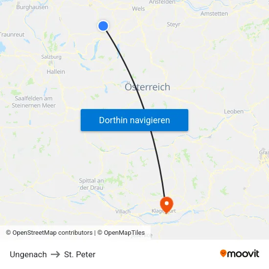 Ungenach to St. Peter map