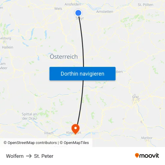 Wolfern to St. Peter map