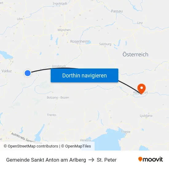 Gemeinde Sankt Anton am Arlberg to St. Peter map