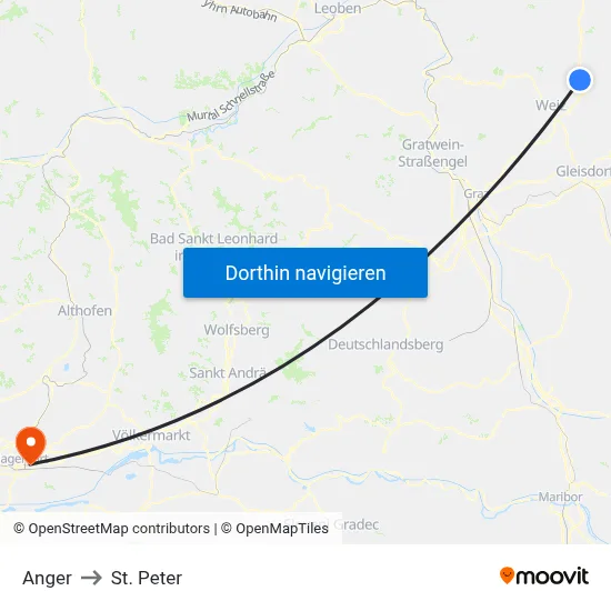 Anger to St. Peter map