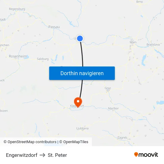 Engerwitzdorf to St. Peter map