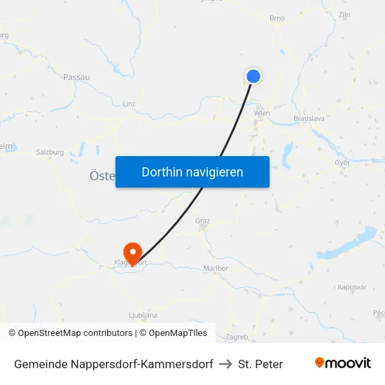 Gemeinde Nappersdorf-Kammersdorf to St. Peter map