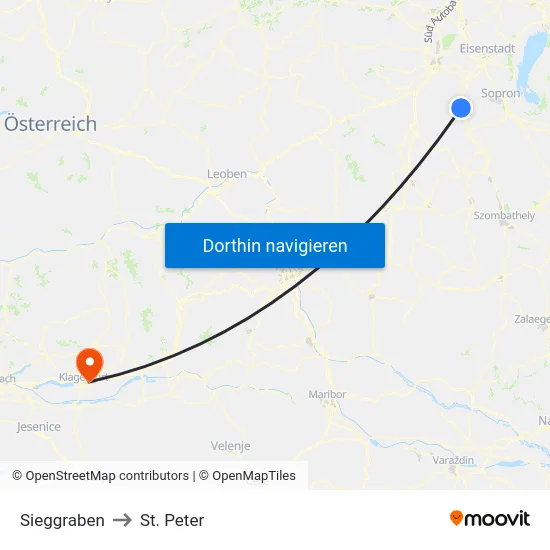 Sieggraben to St. Peter map