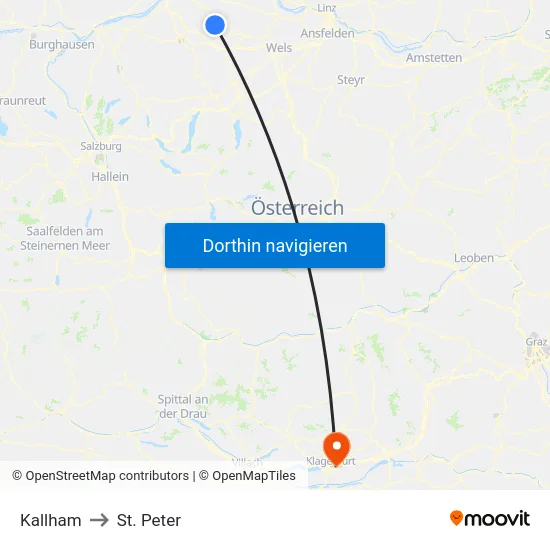 Kallham to St. Peter map