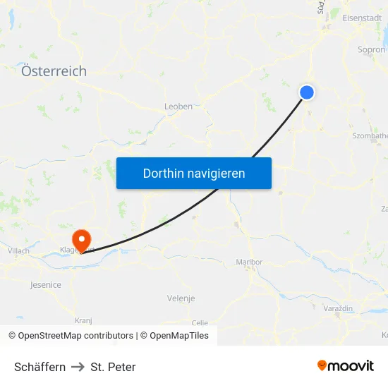 Schäffern to St. Peter map