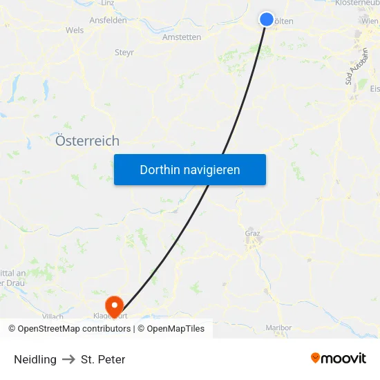 Neidling to St. Peter map