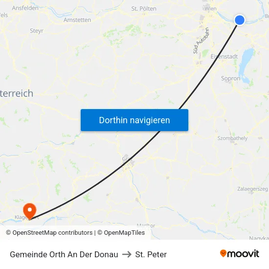 Gemeinde Orth An Der Donau to St. Peter map