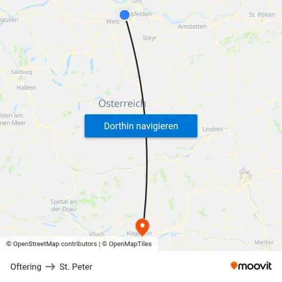 Oftering to St. Peter map