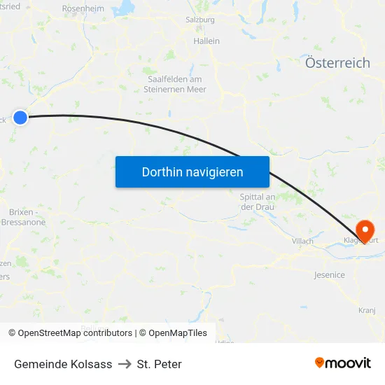 Gemeinde Kolsass to St. Peter map