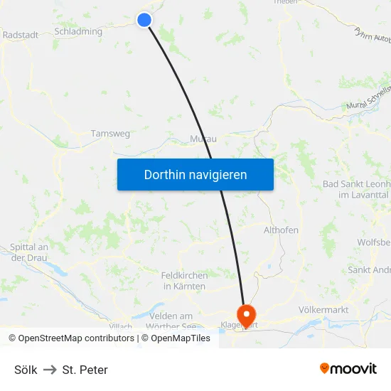 Sölk to St. Peter map