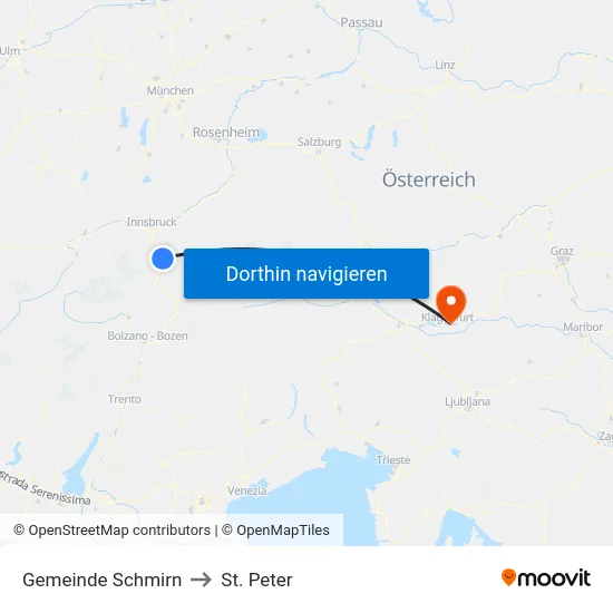 Gemeinde Schmirn to St. Peter map