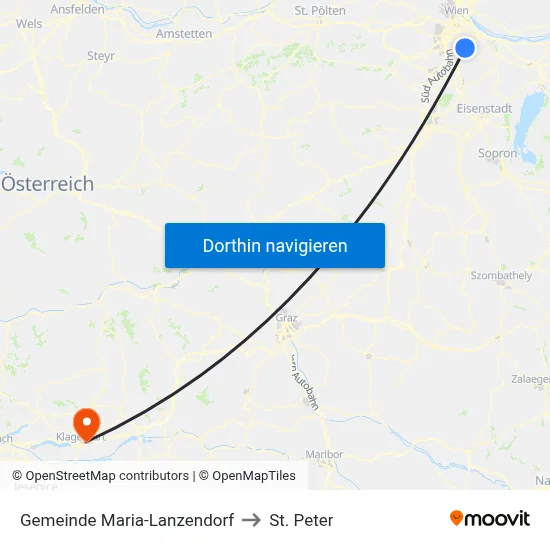 Gemeinde Maria-Lanzendorf to St. Peter map