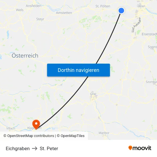 Eichgraben to St. Peter map
