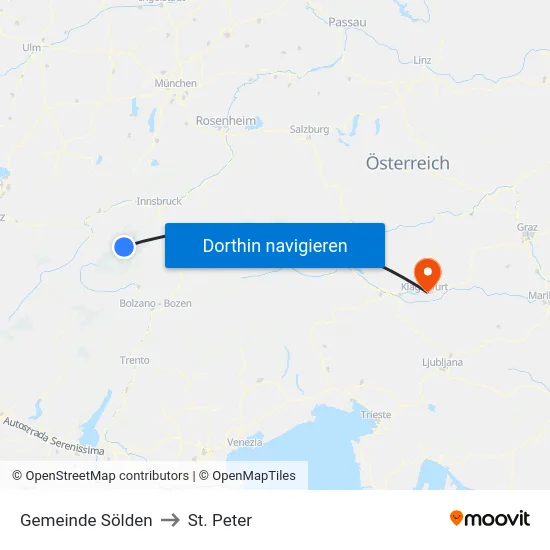Gemeinde Sölden to St. Peter map