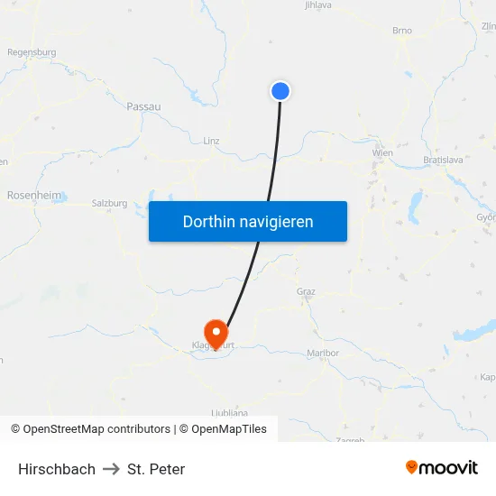 Hirschbach to St. Peter map