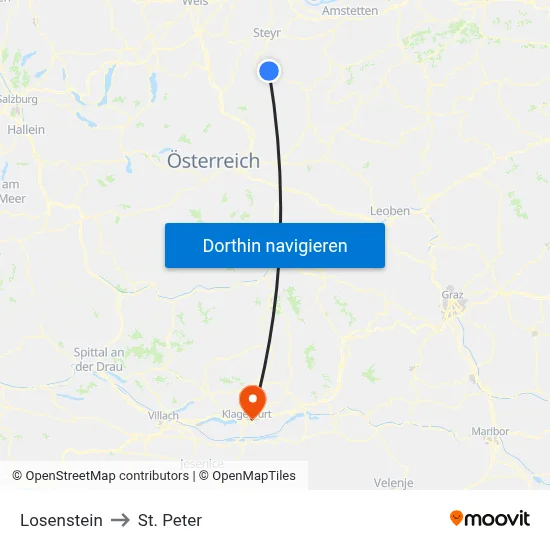 Losenstein to St. Peter map