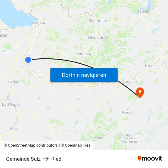 Gemeinde Sulz to Ried map