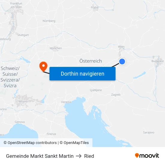 Gemeinde Markt Sankt Martin to Ried map