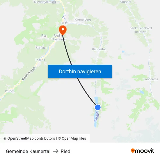 Gemeinde Kaunertal to Ried map