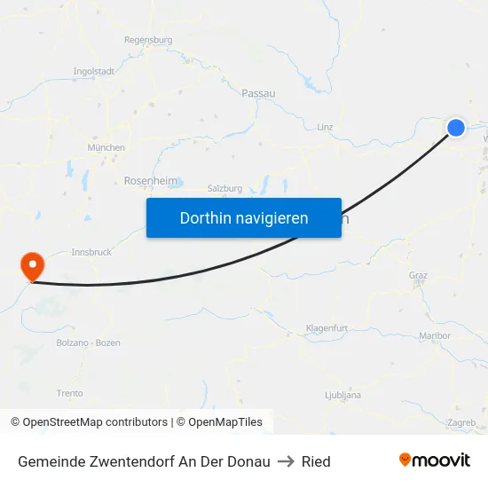 Gemeinde Zwentendorf An Der Donau to Ried map