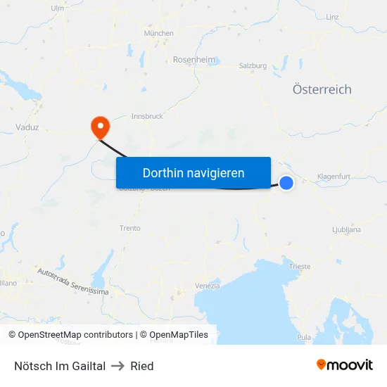 Nötsch Im Gailtal to Ried map