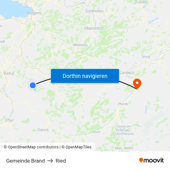 Gemeinde Brand to Ried map