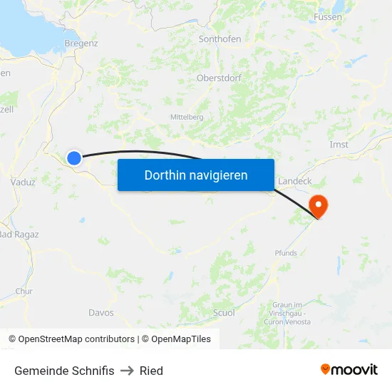 Gemeinde Schnifis to Ried map
