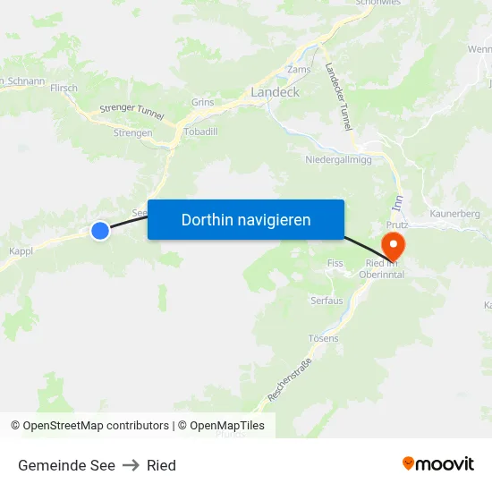 Gemeinde See to Ried map