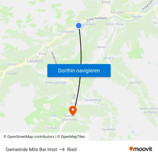 Gemeinde Mils Bei Imst to Ried map