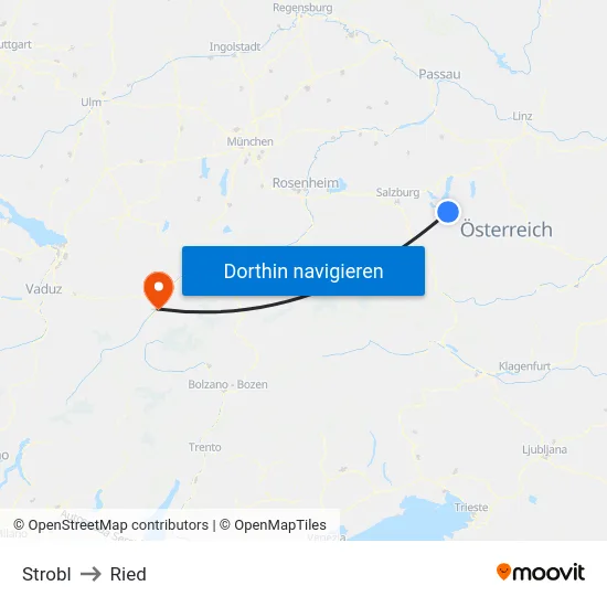 Strobl to Ried map