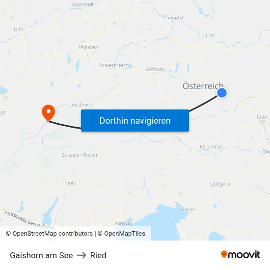 Gaishorn am See to Ried map