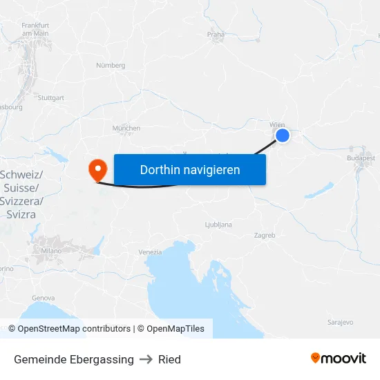 Gemeinde Ebergassing to Ried map