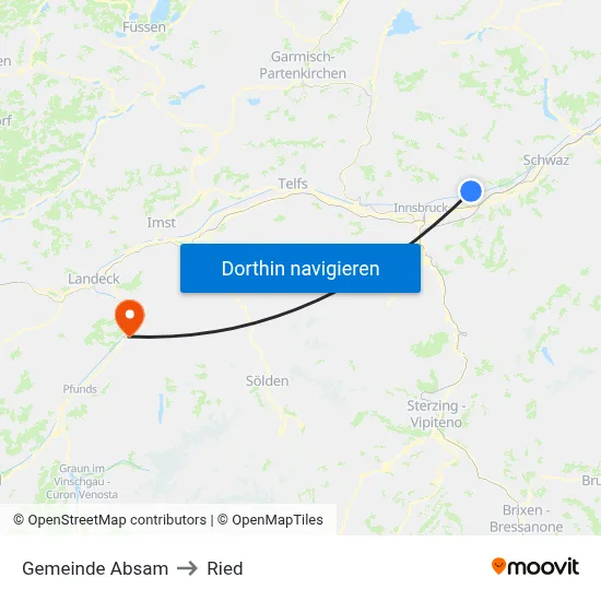 Gemeinde Absam to Ried map