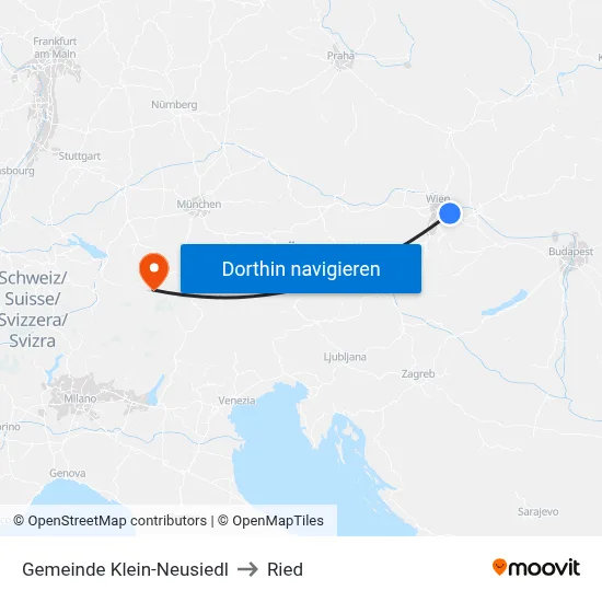 Gemeinde Klein-Neusiedl to Ried map