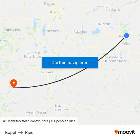 Koppl to Ried map